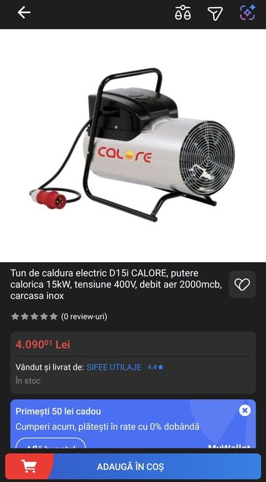 Tun caldura electric D15i CALORE 15kW tensiune 400V inox aeroterma