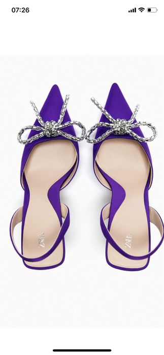 Pantofi eleganți bijuterie,Zara cu fundița din cristale