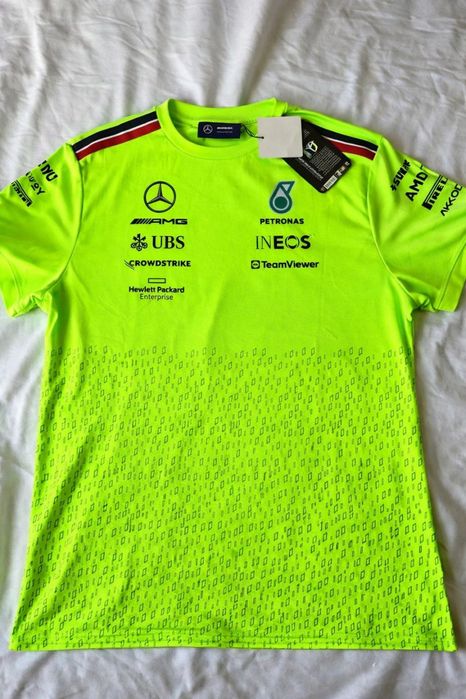 Mercedes AMG Petronas F1 тениска – оригинална, неон зелена, размер L (