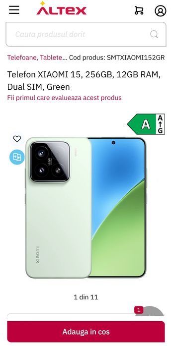 Xiaomi 15 green, cutie sigilată, fără garanție.