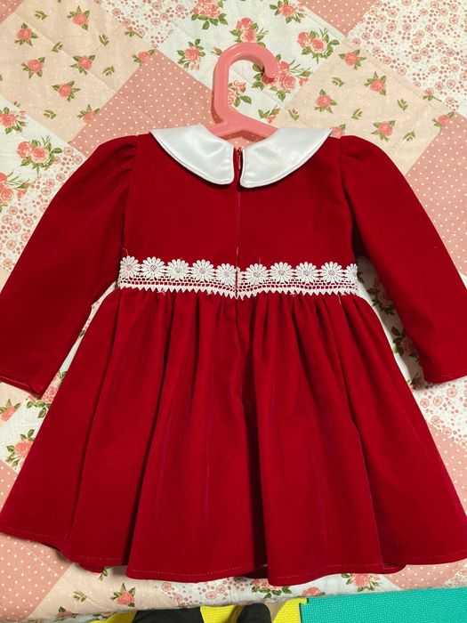 Set rochita catifea si pantofiori fetita