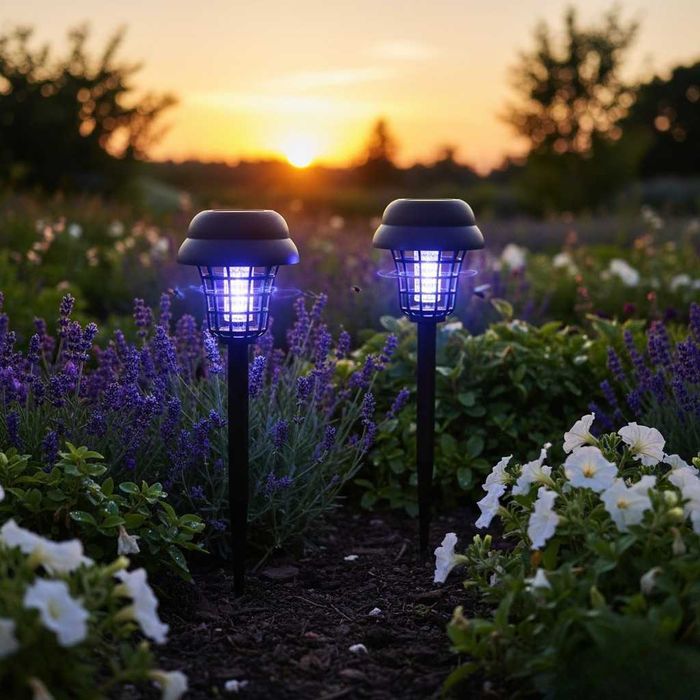 Соларна лампа за открито против комари