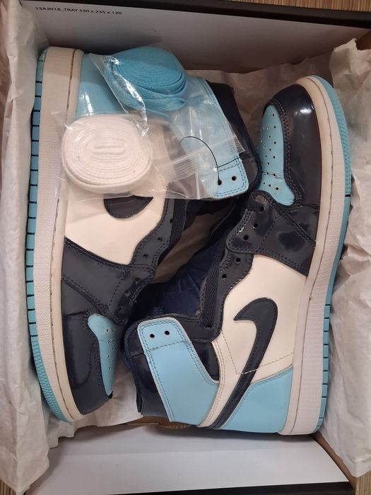 Air Jordan 1 High UNC Patent Blue