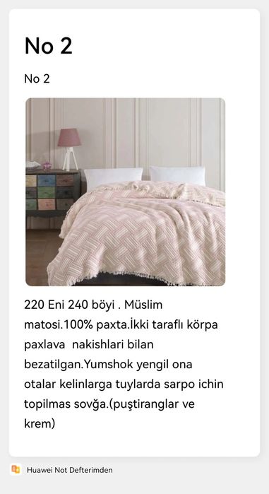 Turkiya mahsuloti bitta koʻrpani ozi