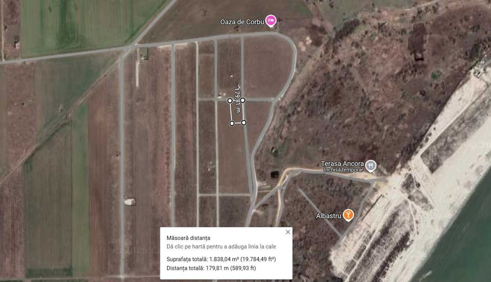 Inchiriez / Vand Teren Corbu 1800 mp la 500 m de plaja