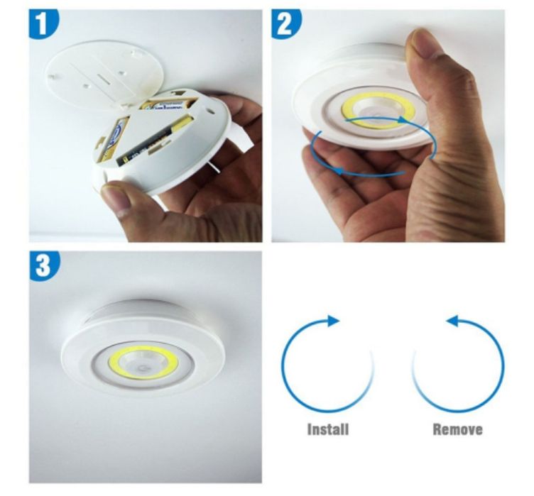3 броя LED лампи с дистанционно управление