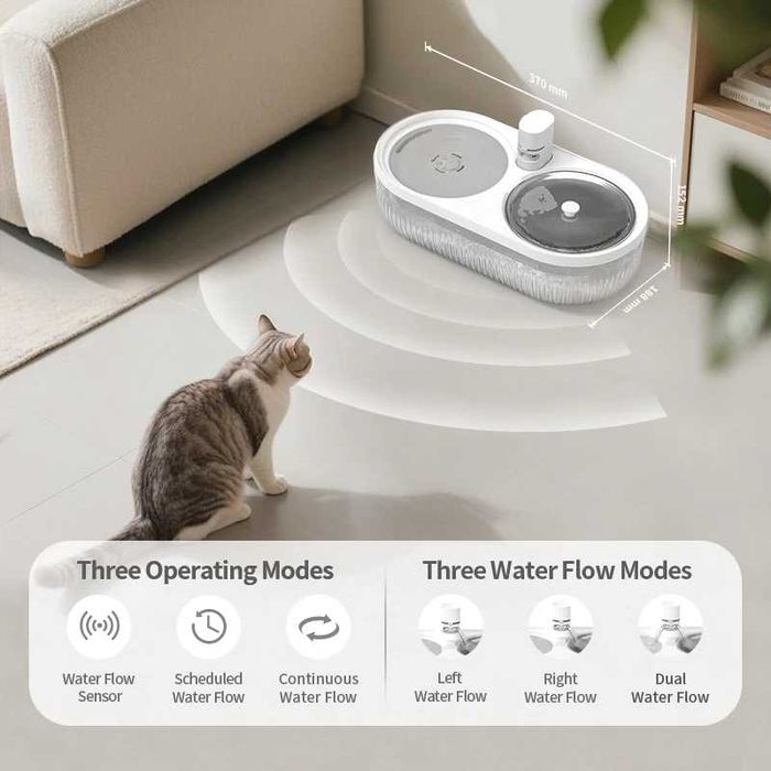 Двоен Автоматичен Поилка /Фонтан/ Диспенсър за Вода SmartCat
