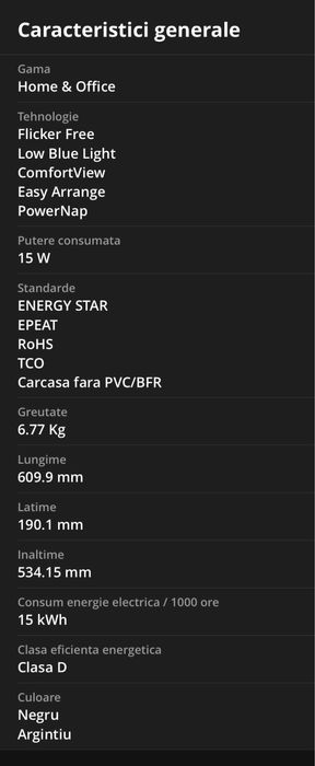 Monitor LED IPS Dell 27'' Full HD, 60 HZ, 5ms, HDMI, Display Port, USB