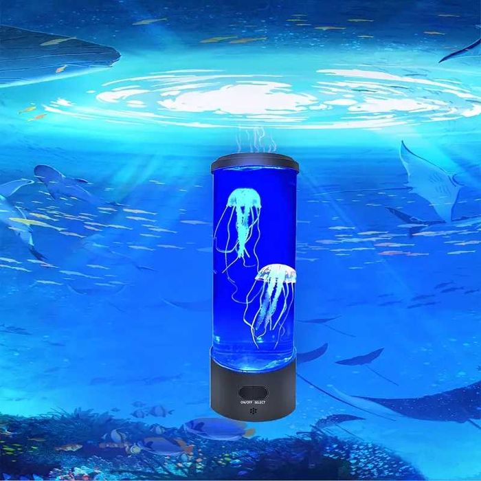 Лампа с лава Медуза с дистанционно управление 8 цвята LED