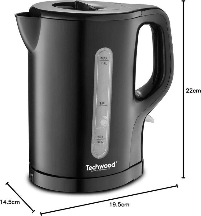 Безжична електрическа кана Techwood TB-1736 1.7 л, черна