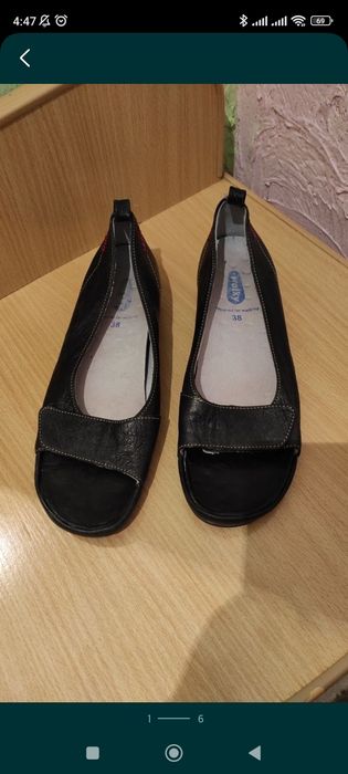 Кожанные туфли 37-38рр.