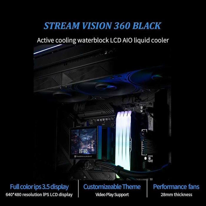 Okazie ‼️ Cooler Aio Thermalright StreamVision 360mm BLACK -  resigilat !