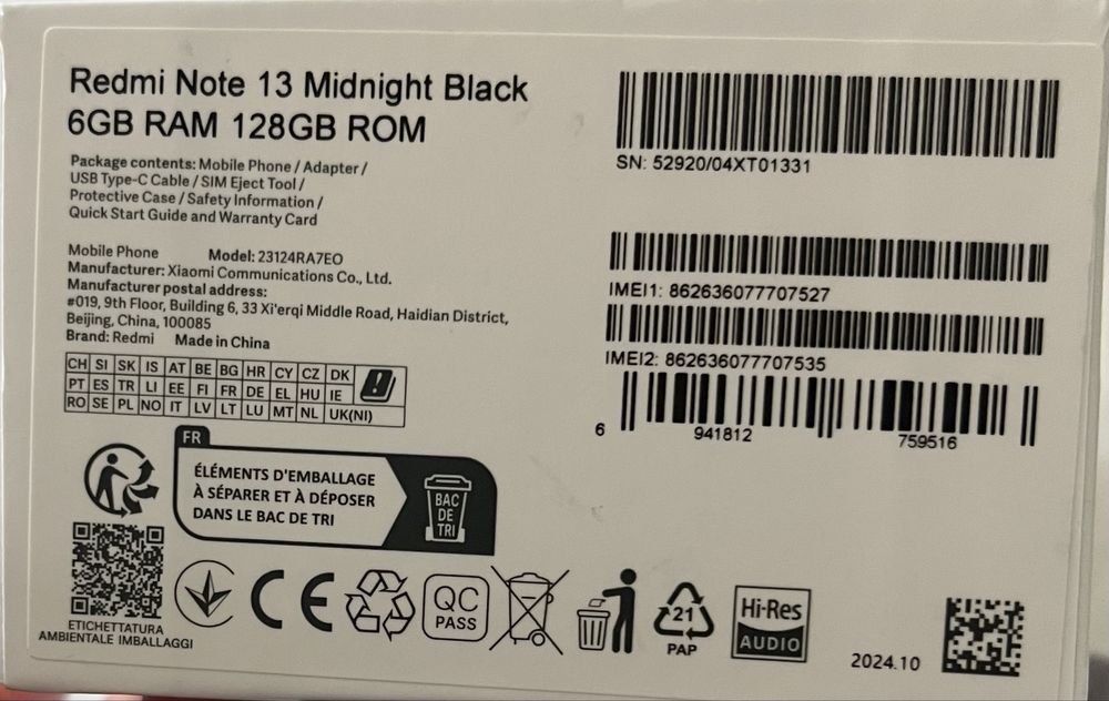 Redmi Note 13 Midnight Black