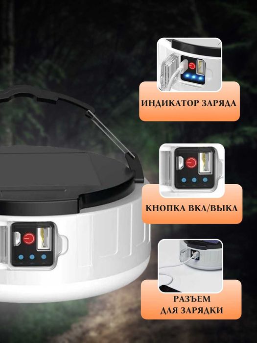 Светильник круглый, на солнечной батарее