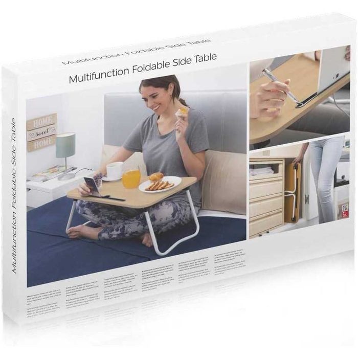 Masuta servire la pat cu suport pentru telefon sau tableta 60x27x40 cm