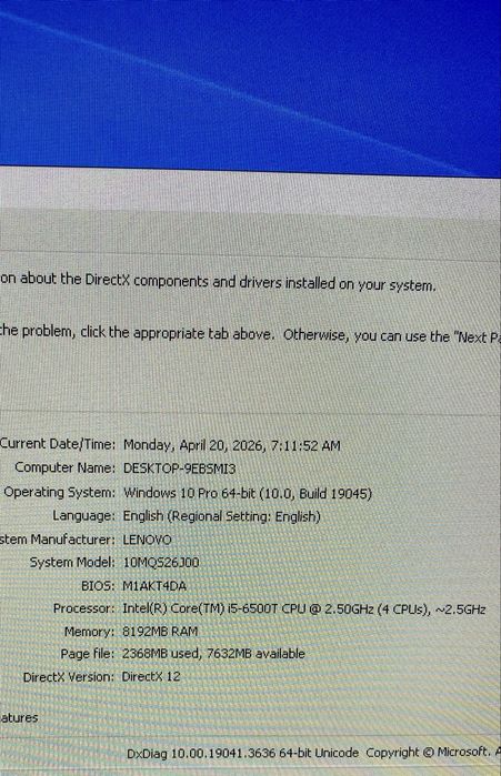 Lenovo ThinkCentre M710q Tiny i5-6500T 8GB DDR4