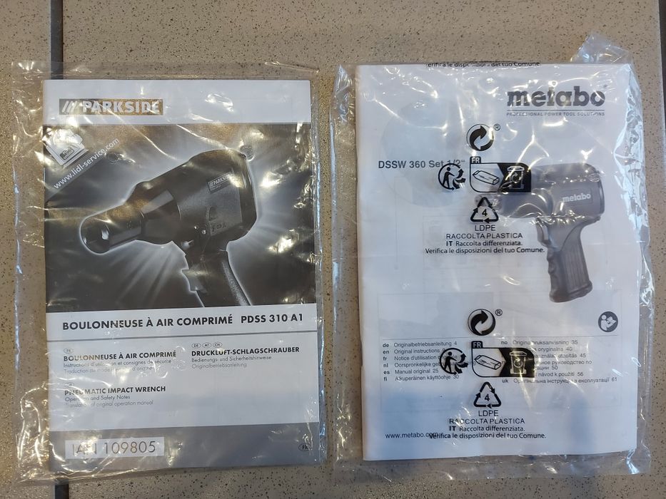 Pistol impact Parkside și Metabo