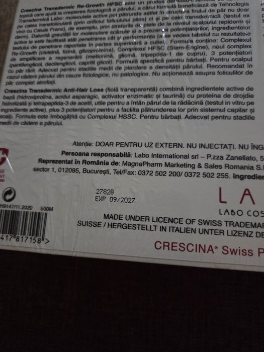 Crescina tratament par barbati