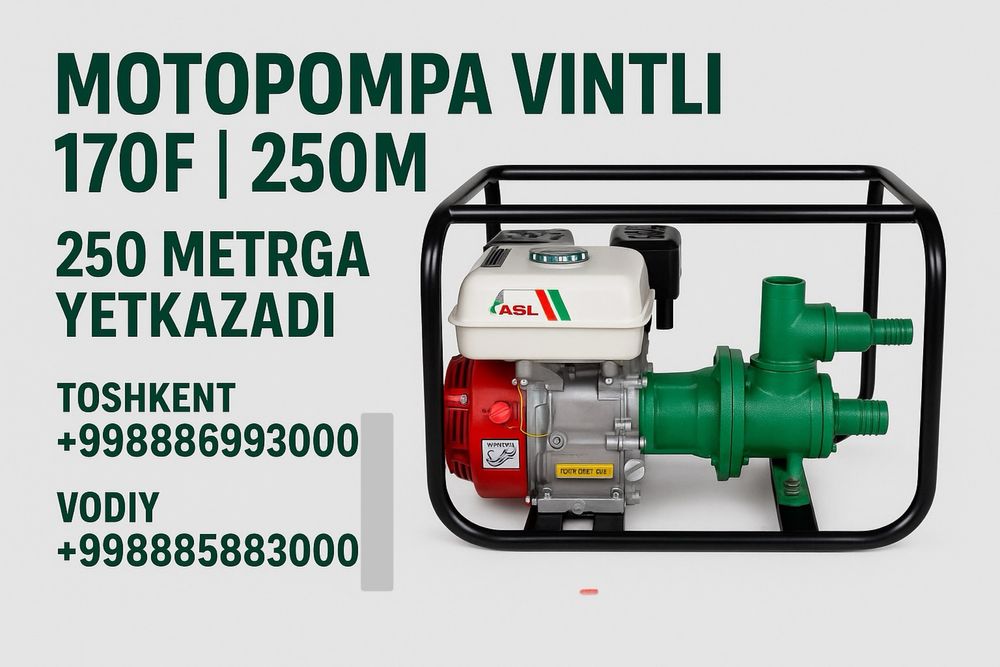 Motopompa Vintli 170F | 250M | 250 metrga yetkazadi