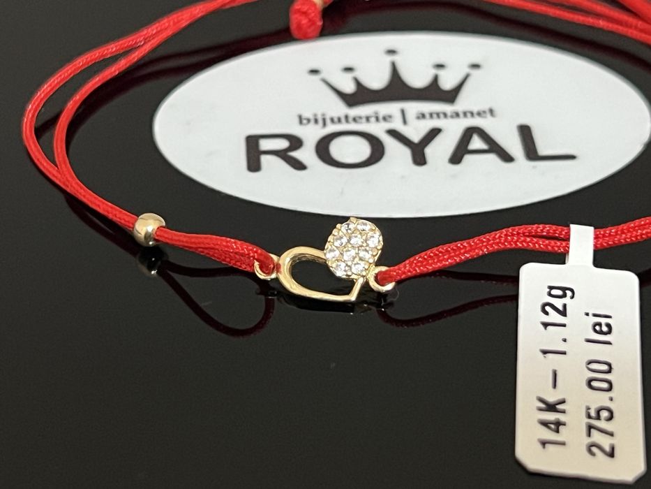 Bijuteria Royal CB : Bratara cu snur bile aur 14k 1,12 grame