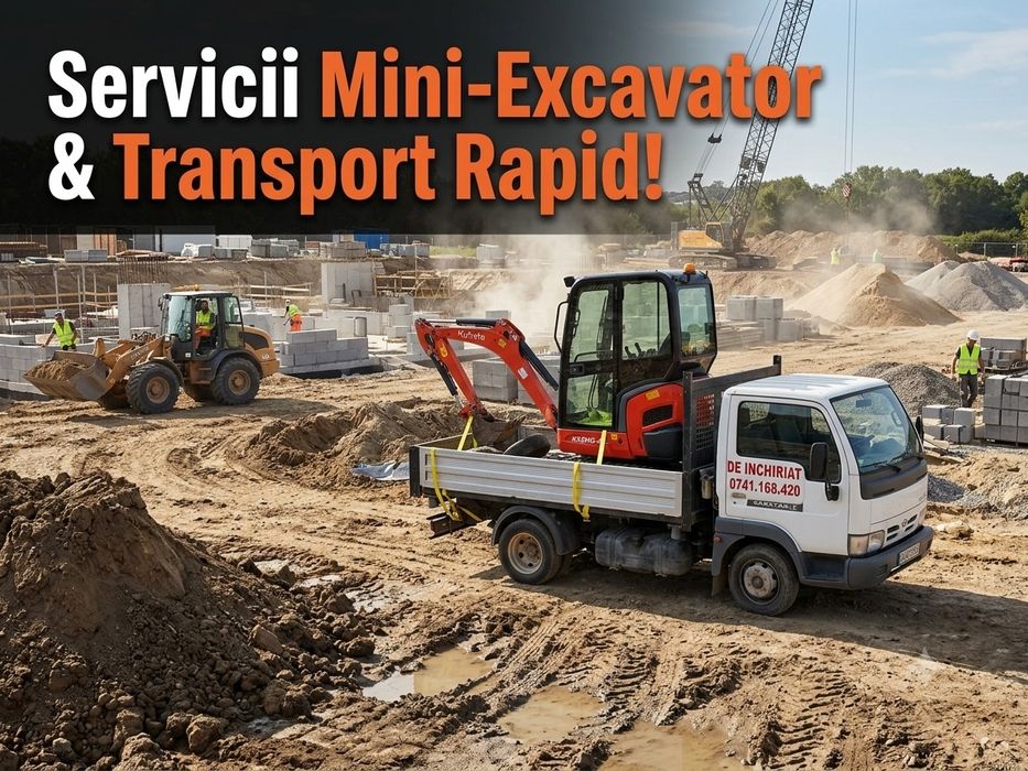 Servicii săpături si excavații, demolări si nivelare teren