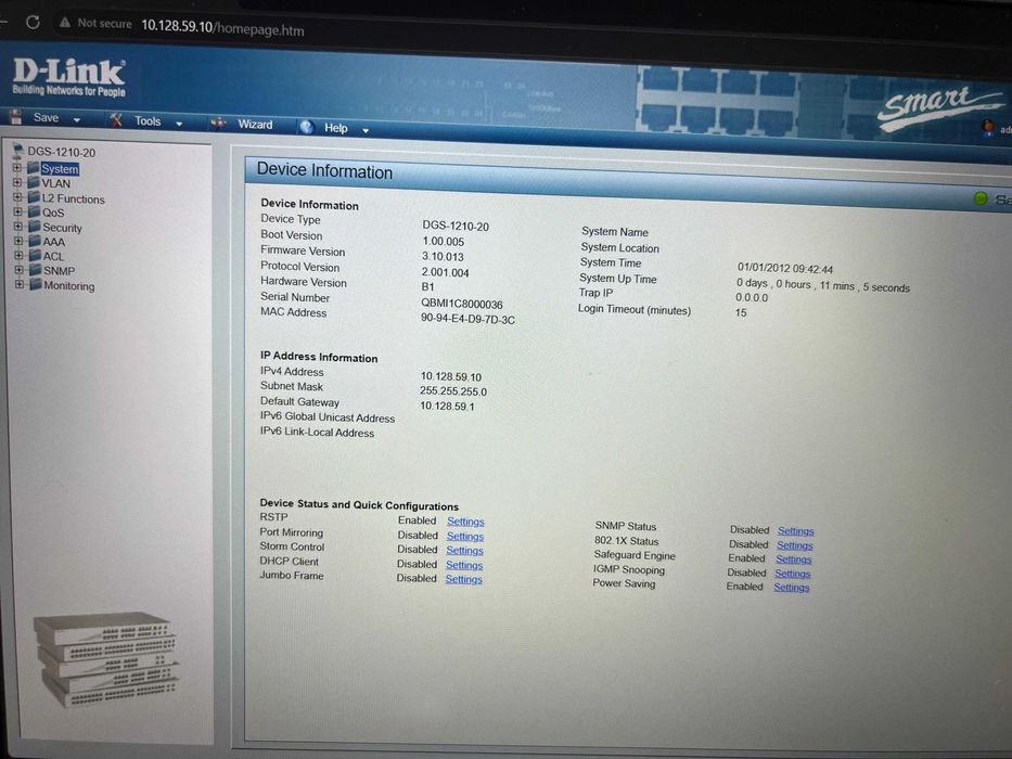 Switch D-link DGS-1210-20