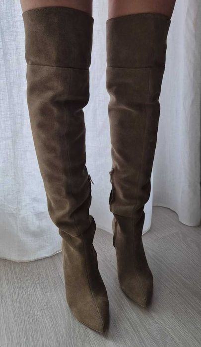 Cizme peste genunchi, piele naturala [noi, fara eticheta]