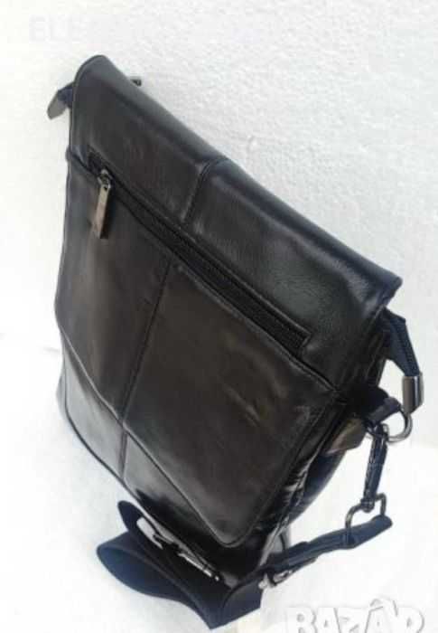 Мъжка кожена чанта с капак ,за таблет - нова стока