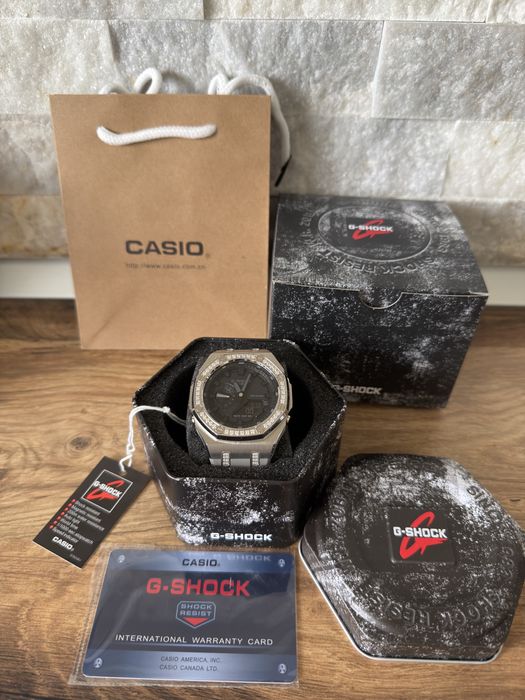 Casio G-Shock CasiOak  Iced Out Custom Gri