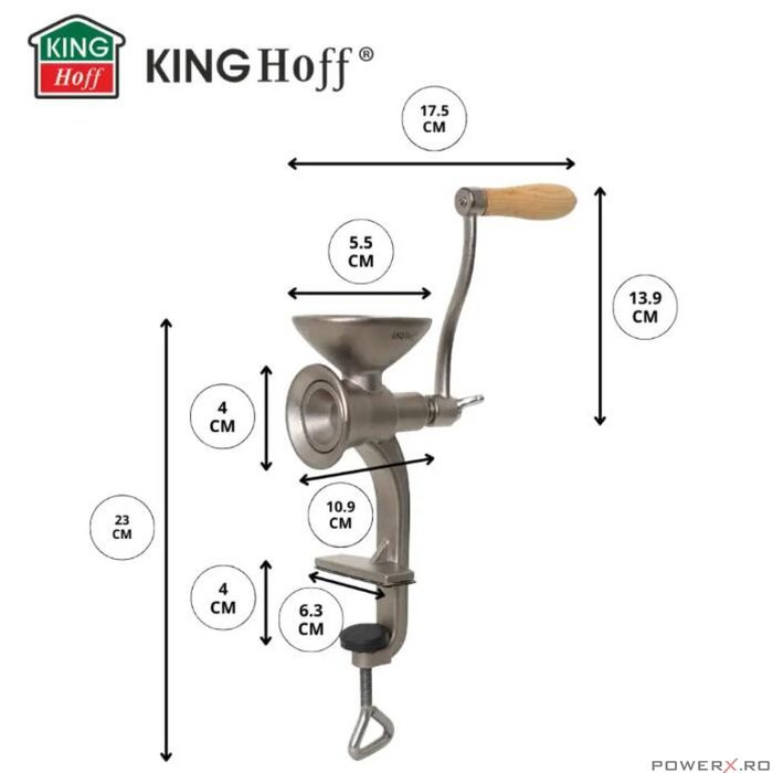 Masina pentru macinat seminte, manuala din otel inoxidabil, Kinghoff