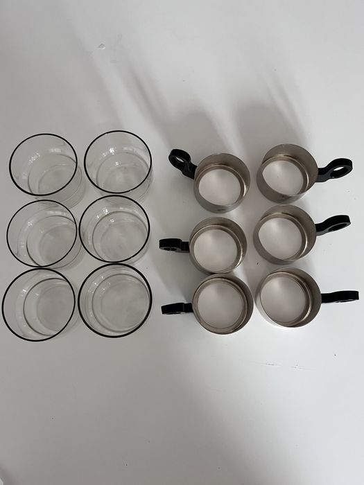 Ретро чаши за чай от топлоустойчиво стъкло