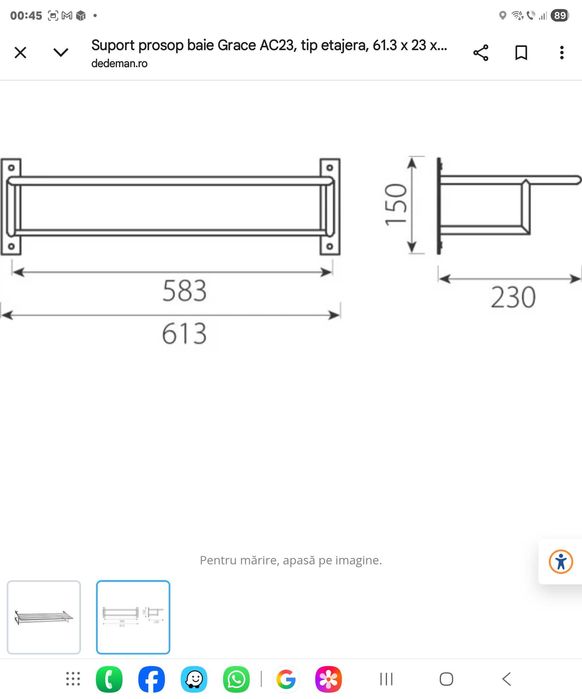 Ferro portprosop dublu Grace AC23 tip etajera