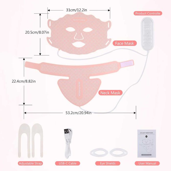 Masca LED cu lumina rosie terapie