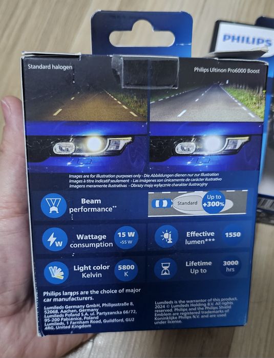Becuri LED Philips Ultinon Pro6000 Boost Bec LED H7