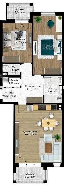 Продава се Тристаен апартамент в Пловдив, Кючук Париж - 113 кв.м за 837 €/кв.м - Снимка #3