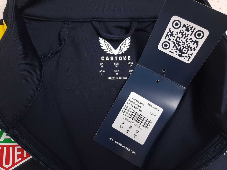 Red Bull Racing F1 Team 1/4 Zip Top - Оригинална мъжка блуза с цип