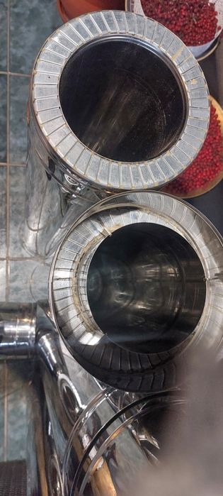 Burlane și teu din inox duble, izolate, 120/180 mm  NOI,cu factură