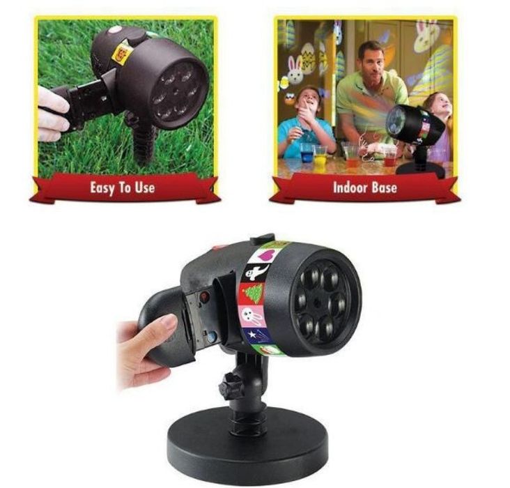 LED проектор с избор от 12 сменящи се Halloween диска -