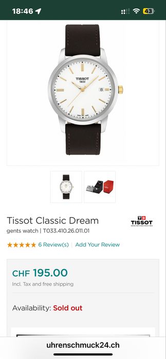 Ocazie ceas Tissot 1853 de 38 mm