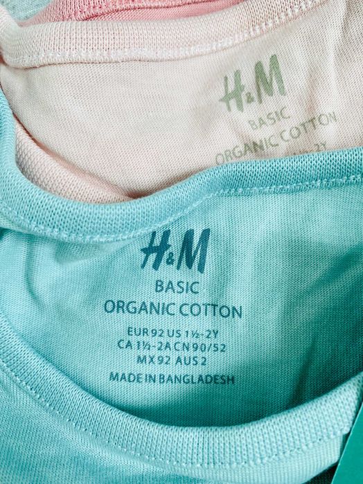 H&M комплект от 5 броя памучни роклички 92  1-2г