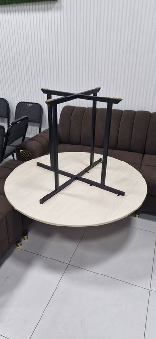 Stol loft uslubida.  Круглый стол в стиле лофт, на заказ