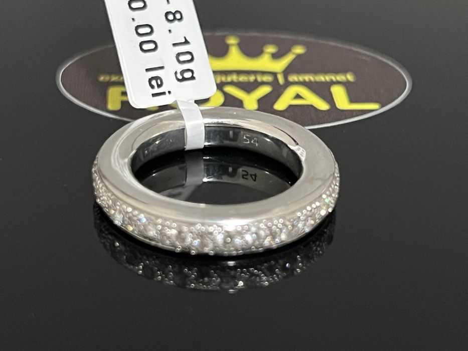 Bijuteria Royal CB : Inel aur alb 18K 750%  8,10 gr.  38 diamante naturale