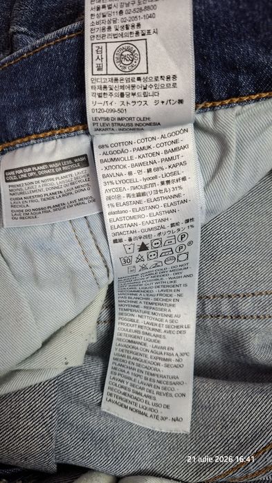 Blugi LEVI'S, Originali, modelul 511,măsura W36L32,albaștri
