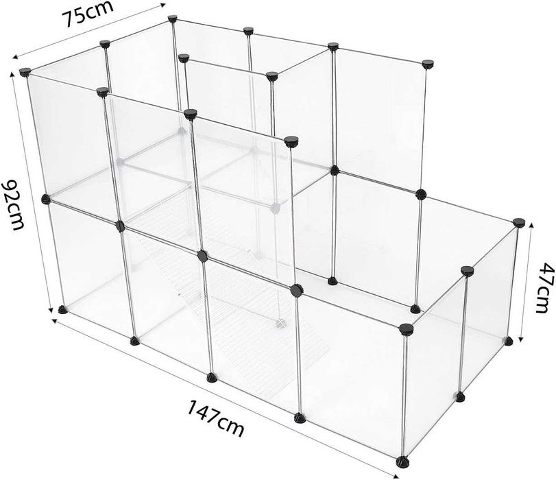 Țarc Modular pentru animale mici ,147 x 75 x 92 cm
