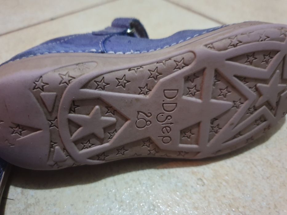 Pantofi decupati DDstep piele intoarsa mov - nr 28