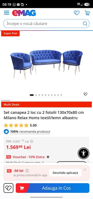 Vand set canapea și fotolii