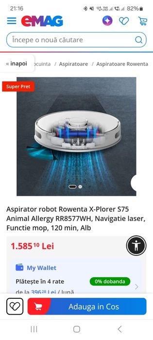 Aspirator Robot Rowenta X-Plorer S75 RR8577WH