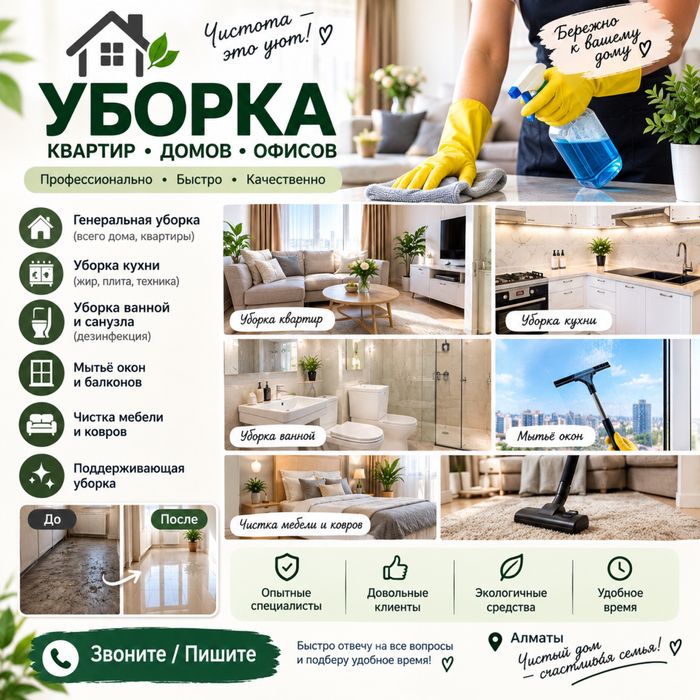 Уборка квартир и домов. Недорого!