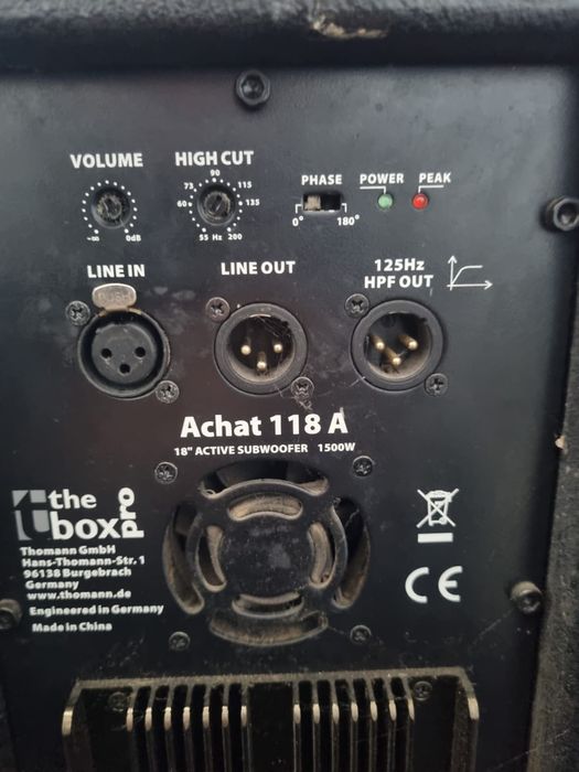 Vând subwoofer activ the box pro achat 118 A