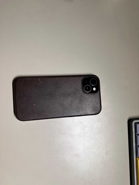 Smartphone Apple Iphone 15 Plus 128GB Black + Husa Nomad din piele